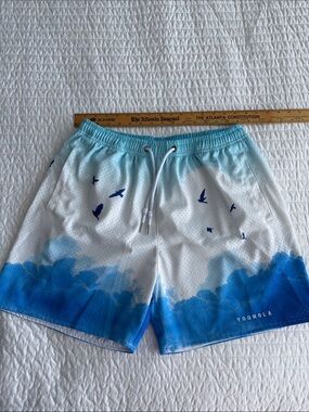 YoungLA Cloud Mesh Shorts Blue White XL Athletic Gym Shorts